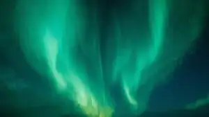 Northern Lights Abstract Green Swirl Sky