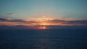 Ocean Horizon Sunset Cloud Layers Epic