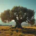 Old Olive Tree Field Ancient Gnarly
