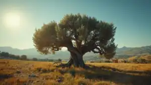 Old Olive Tree Field Ancient Gnarly