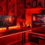 PC Gaming Setup With Orange RGB Theme