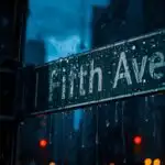 Raindrops on Street Sign