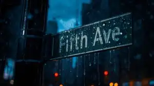 Raindrops on Street Sign