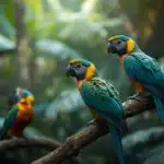 Rainforest Exotic Birds Colorful Feathers