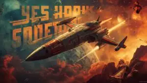 Retro Poster Typography Science Fiction Rocket Ship