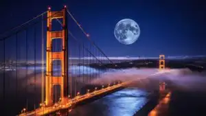 San Francisco Golden Gate Full Moon