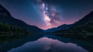 Secluded Lake Under Stars