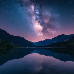 Secluded Lake Under Stars