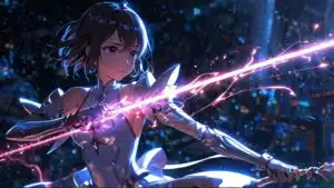 Starlight Warrior Girl With Cosmic Blade