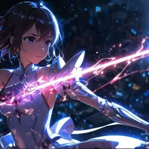 Starlight Warrior Girl With Cosmic Blade