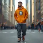 Streetwear Style Man Hoodie Sneakers