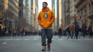 Streetwear Style Man Hoodie Sneakers