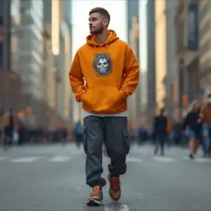 Streetwear Style Man Hoodie Sneakers