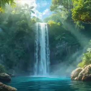 Tropical Jungle Waterfall Paradise