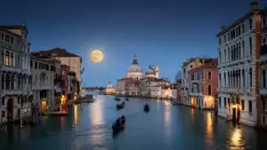 Venice Grand Canal Full Moon Reflection