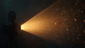 Vintage Film Projector Light Beam Dust Particles