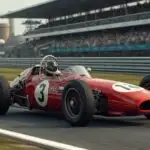 Vintage Open-Cockpit Racing Car on a Historic Track