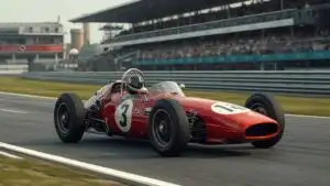 Vintage Open-Cockpit Racing Car on a Historic Track