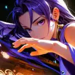 Violet-Haired Sorceress Girl Summoning Runes