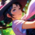 Witch Girl Flying Forest