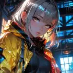 Golden Eyes Cyberpunk Girl