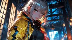 Golden Eyes Cyberpunk Girl