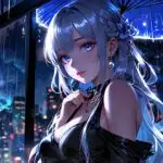 Moonlit Rain Anime Girl