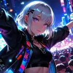 Neon Festival Anime Girl