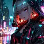 Neon Rain Cyberpunk Girl