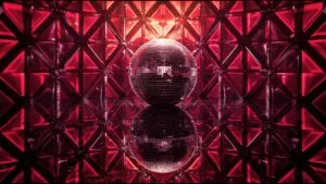 70s Disco Ball Reflection Geometric Pattern