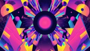 80s Style Geometric Abstract Pattern Design