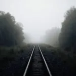 Abandoned Railway Tracks Mist Morning