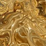 Abstract Liquid Marble Swirl Vibrant Gold