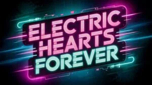 Abstract Neon Love Quote Retro Cyberpunk