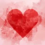 Abstract Red Heart Watercolor Blur Effect