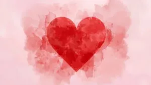 Abstract Red Heart Watercolor Blur Effect