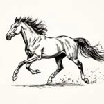Abstract Sketch of a Horse Running