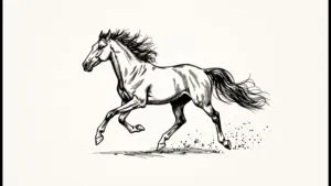 Abstract Sketch of a Horse Running