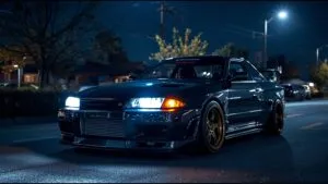 Aesthetic JDM Tuner Car Night Photography