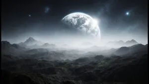 Alien Planet Landscape Exotic Foggy View