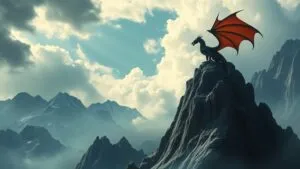 Ancient Dragon Roosting on Peaks