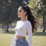 Ariana Grande AI Walking in Park