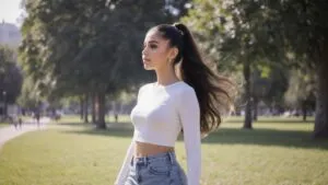 Ariana Grande AI Walking in Park