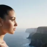 Ariana Grande Gazing at the Horizon on Cliffs