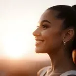 Ariana Grande Smiling While Watching the Sunset