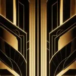 Art Deco Geometric Pattern Gold Black Elegant Vintage