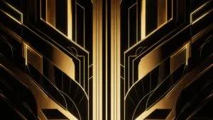 Art Deco Geometric Pattern Gold Black Elegant Vintage