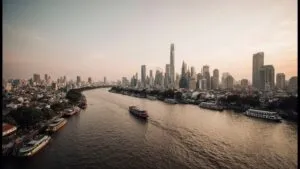 Bangkok Chao Phraya River Skyline