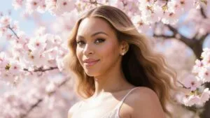 Beyoncé AI Under Cherry Blossoms