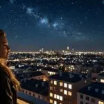 Beyonce Watching the Stars From a Rooftop